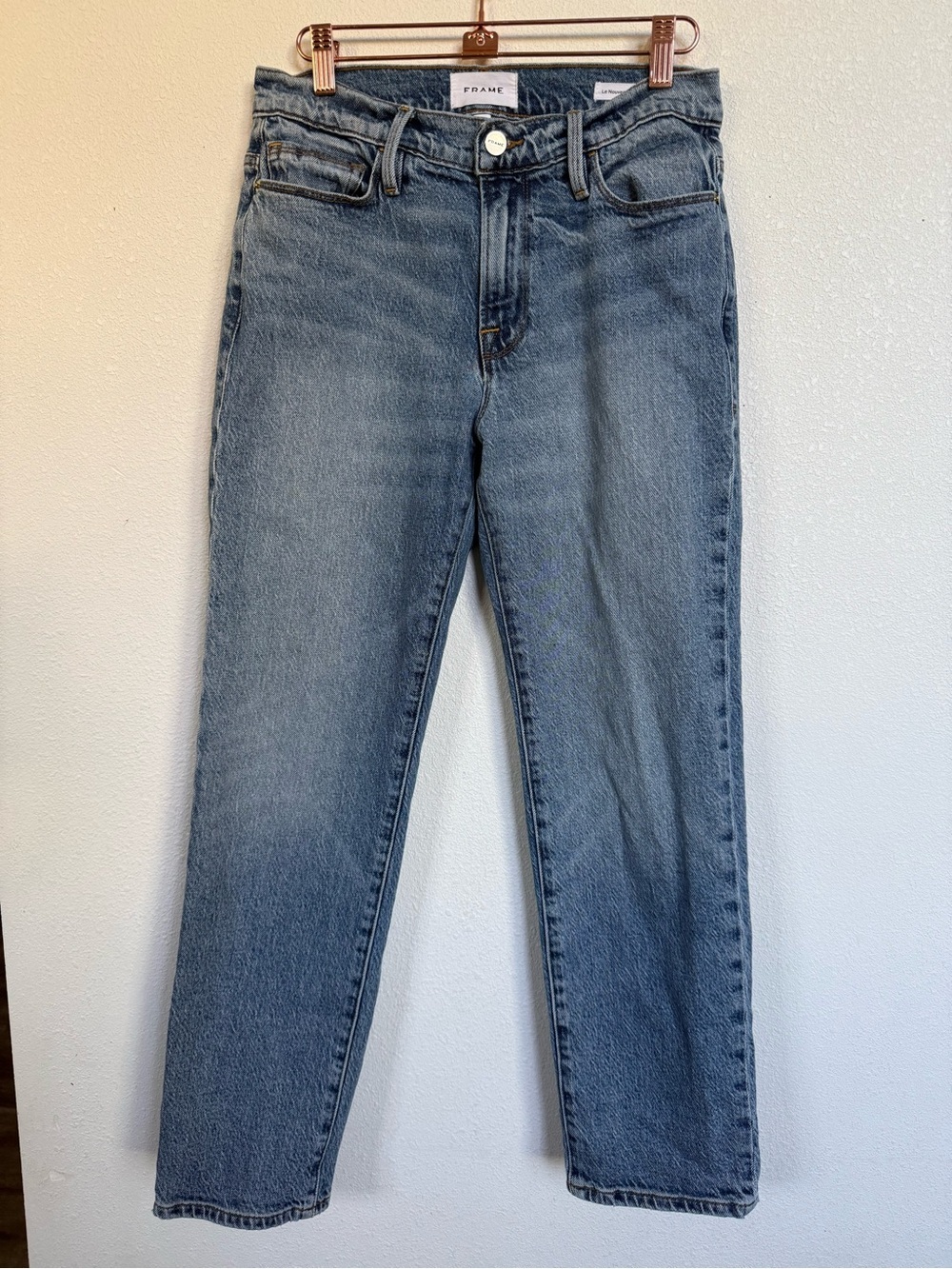 FRAME Le Nouveau Straight Jeans Women’s 27 Light Wash Cropped Denim - Picture 3 of 14